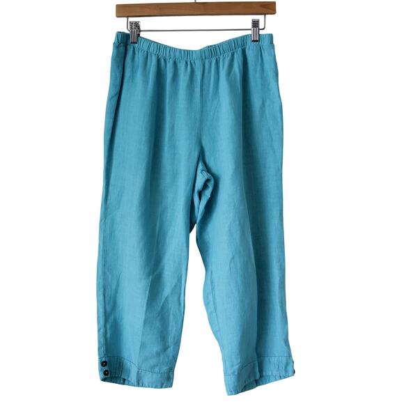 Hot Cotton Pants - Hot Cotton Vintage Blue Linen Pants size S-M